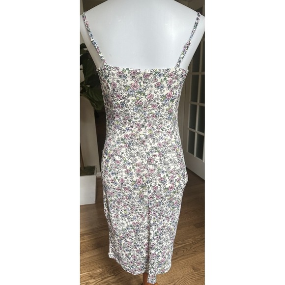 BCBGeneration Slip Dress Womens 8 Geranium Combo Floral Tulip Hem Cowl Neck - Picture 6 of 9